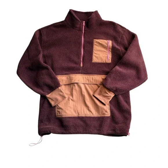 Aerie Brown and Tan Teddy Jacket with Cozy Fleece Size L - Picture 2 of 10